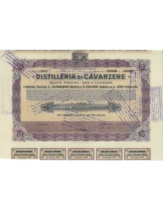 DISTILLERIE DI CAVARZERE - 50 AZIONI CAVARZERE 1940