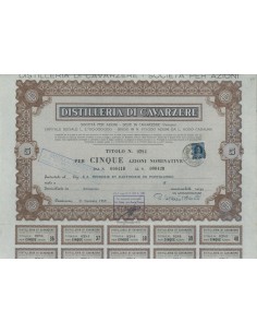 DISTILLERIE DI CAVARZERE - 5 AZIONI CAVARZERE 1959