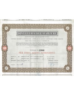 DISTILLERIE DI CAVARZERE - 10 AZIONI CAVARZERE 1973