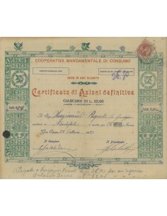 COOP. MANDAMENTALE DI CONSUMO - 1 - AZIONE GIOI CILENTO 1920