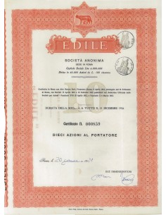 EDILE SOC. ANON. - 10 AZIONI ROMA 1921