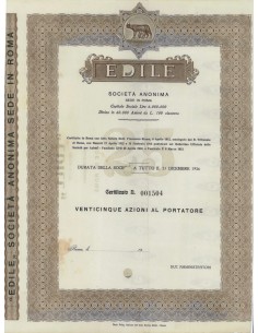 EDILE SOC. ANON. - 25 AZIONI ROMA 1912