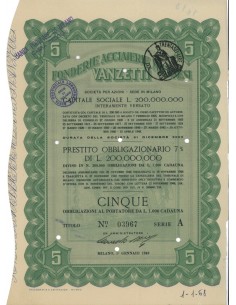 FONDERIE ACCIAIERIE MILANESI VANZETTI - 5 OBB. MILANO 1949