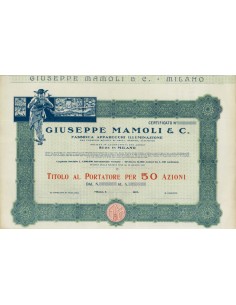 GIUSEPPE MAMOLI E C. - 50 AZIONI MILANO 1923