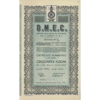 O.M.E.C. - 50 AZIONI MANDURIA 1950