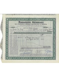 MAG. GEN. CONS. AGRARIO PROV. MODENA - WARRANT MODENA 1977