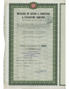 OFF. DI SESTO S. GIOVANNI E VALSECCHI A. - 5 AZIONI MILANO 1963