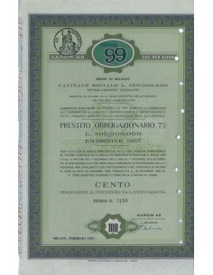 SAROM 99 SPA - 100 OBBLIGAZ. 7% MILANO 1957
