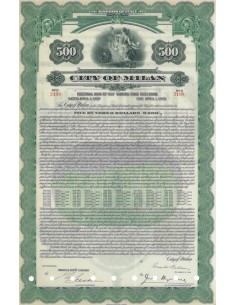 CITY OF MILAN 1 OBBLIGAZIONE DA 500$ MILANO 1927