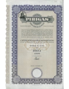 PIBIGAS - 10 AZIONI - MILANO 1954