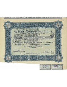 UNIONE PRODUTTORI DI CALCE - UNA AZIONE ROMA 1934