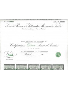 SOC. PAVESE ELETTRICITA' A. VOLTA - 10 AZIONI PAVIA 1907