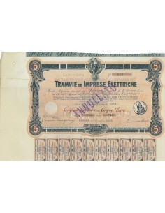 TRAMVIE ED IMPRESE ELETTRICHE - 5 AZIONI ANCONA 1908