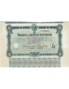 TRAMVIE ED IMPRESE ELETTRICHE - 10 AZIONI ANCONA 1908