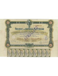TRAMVIE ED IMPRESE ELETTRICHE - 25 AZIONI ANCONA 1908