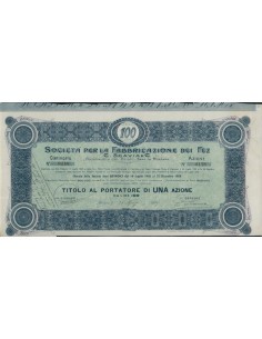 SOC. PER LA FABBRICAZIONE DEI FEZ 1 AZIONE MORTARA 1907