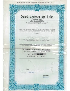 SOC. ADRIATICA PER IL GAS - 10 OBBLIGAZIONI ADRIA 1973