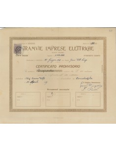 TRAMVIE IMPRESE ELETTRICHE - 50 AZIONI - ANCONA 1908