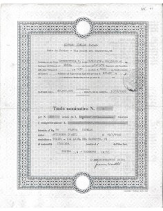 MIFRAM ITALIA SPA - 200 AZIONI TORINO 1973