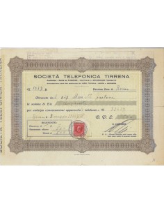 SOC. TELEFONICA TIRRENA - RICEVUTA 50 LIRE - ROMA 1936