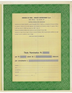 ORONZIO DE NORA IMP. ELETTROCHIMICI SPA - AZIONI MILANO 1959