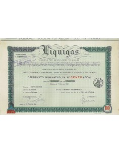 LIQUIGAS - 100 AZIONI MILANO 1954