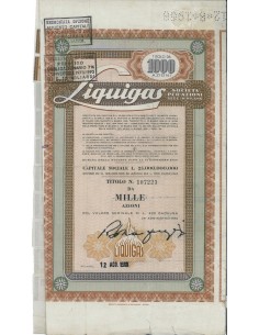 LIQUIGAS - 1000 AZIONI MILANO 1963