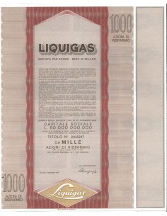 LIQUIGAS - 1000 AZIONI MILANO 1976