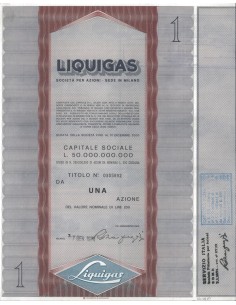 LIQUIGAS - 1 AZIONE MILANO 1974