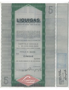 LIQUIGAS - 5 AZIONI MILANO 1974