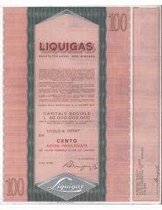 LIQUIGAS - 100 AZIONI MILANO 1973