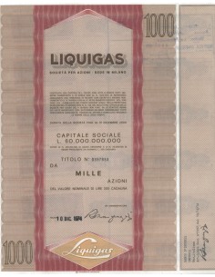 LIQUIGAS - 1000 AZIONI MILANO 1974