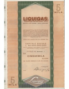 LIQUIGAS - 5000 AZIONI MILANO 1936