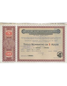 OFF. DI SESTO S. GIOVANNI E VALSECCHI A. 5 AZIONI MILANO 1955