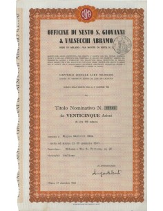OFF. DI SESTO S. GIOVANNI E VALSECCHI A. 25 AZIONE MILANO 1963