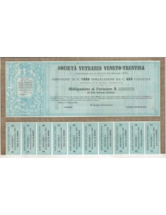 SOC. VETRARIA VENETO-TRENTINA 1000 OBBLIG. MILANO 1880