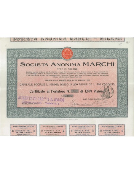SOC. ANON. MARCHI - UNA AZIONE MILANO 1925