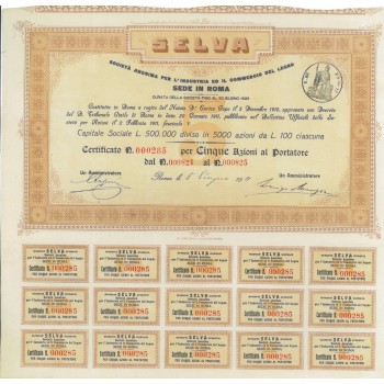 SELVA - 5 AZIONI - ROMA 1911