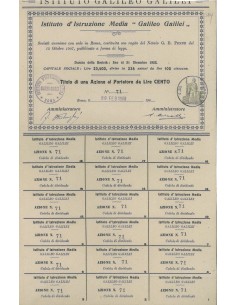 ISTITUTO D'ISTRUZIONE MEDIA GALILEO GALILEI - 1 AZIONE ROMA 1908