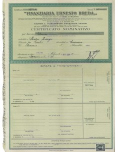 FINANZIARIA ERNESTO BREDA - UNA AZIONE MILANO 1954