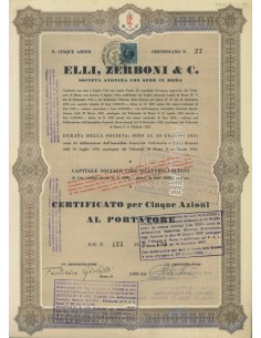 ELLI ZERBONI E C. - 5 AZIONI ROMA 1936