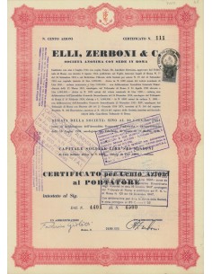 ELLI ZERBONI E C. - 100 AZIONI ROMA 1936