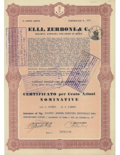 ELLI ZERBONI E C. - 100 AZIONI ROMA 1942