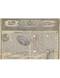 STRADA FERRATA CENTRALE TOSCANA 1 OBBLIGAZIONE SIENA 1863