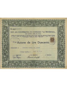 SOC. AN. COOP. DI CONSUMO LA PREVIDENZA 1 AZIONE - 1941