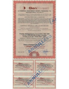 GENINVEST - 10000 OBBLIGAZIONI MILANO 1984