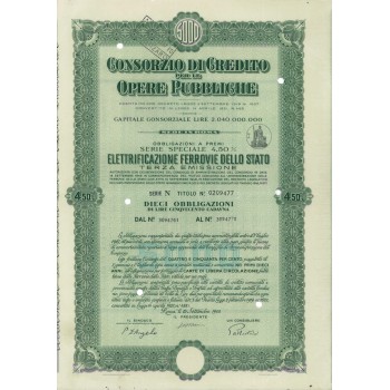 CONS. DI CREDITO OPERE PUBBLICHE - 10 OBB. ROMA 1948