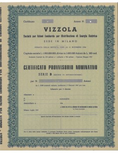 VIZZOLA - AZIONI MILANO 1947