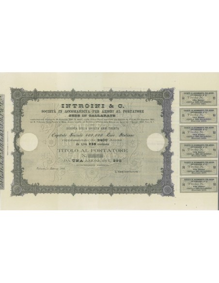 INTROINI E C. - UNA AZIONE GALLARATE 1892