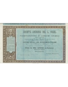SOC. ANON. ING. L. VOGEL - 1 AZIONE MILANO 1886